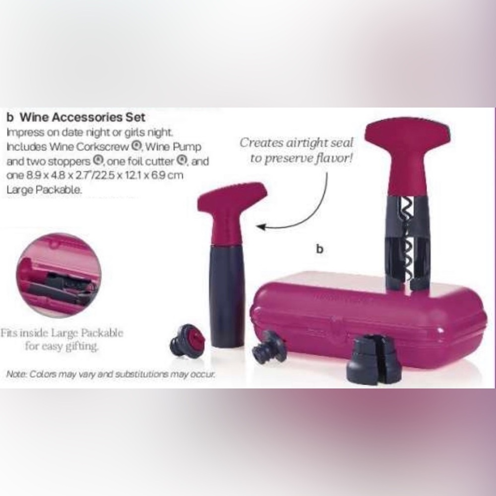 Tupperware Wine Opener Accessories Set